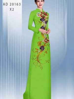 Vải Áo Dài Hoa In 3D AD 20163 35